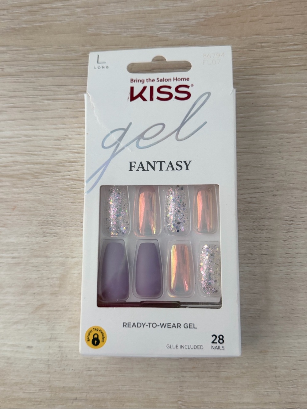 Kiss Gel Fantasy Press-On Nails - Iridescent Purple & Sparkle